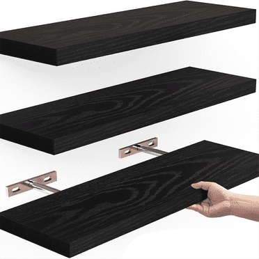 Tablettes Flottantes pour Mur, Tablette Murale en Bois de 16 Po pour Décoration/rangement/exposition de Pièce, pour Chambre, Salle de Bain, Salon, Cuisine, B