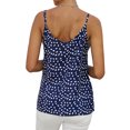 thumbnail image 4 of Women White Dots Print Sleeveless V Neck Buttons Vest Top, 4 of 4