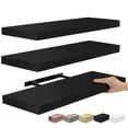 thumbnail image 1 of Sorbus Wall Mounted Floating Shelves for Wall Décor - Large 24 Inch, 3 Pack, Black, 1 of 6