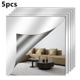 thumbnail image 1 of 5 Pcs Mirror Flexible Sheets Adhesive Self Decorative Plastic Decor Wall Home, 1 of 10