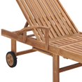 thumbnail image 3 of vidaXL Chaises Longues 2 Pcs avec Table et Coussin en Bois de Teck Massif, 3 of 5