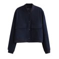 thumbnail image 1 of EQWLJWE Summer Saving Clearance ! Women'S Flying Bomber Jacket With Large Pockets Windproof And Warm Jacket, 1 of 3
