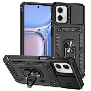 Pour Motorola Moto g 5G 2024 Étui de Téléphone Robuste avec Couvercle Coulissant pour Caméra, Pare-Chocs TPU avec Béquille Antichute Durable de Qualité Militaire, Étui de Protection pour Motorola Moto g 5G 2024, Noir
