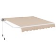 thumbnail image 1 of Gymax 10 x 8.2 ft Outdoor Patio Retractable Awning Polyester Sunshade Cover w/ Manual Crank Handle Deck Beige, 1 of 10