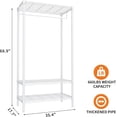 thumbnail image 2 of Garvee 3-Tier Metal Clothes Rack, Adjustable Garment Rack,  1 Hanger Rod, 35.4" x 17.7" x 68.9", White, 2 of 7