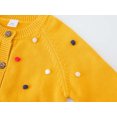 thumbnail image 4 of Boys and Girls Sweaters Kids Open Front Button Down Long Sleeve Knit Cardigans Sweater Cardigan Jacket 2-8Y Yellow, 4 of 7