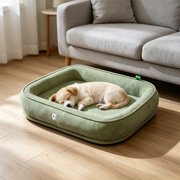 Lisbinx All-Season Dog Bed with Washable Cover, Pet Bed Pad for Small Dogs & Cats, Thick Cushion, Mint Green/Gray/Green, 30 x 40 cm