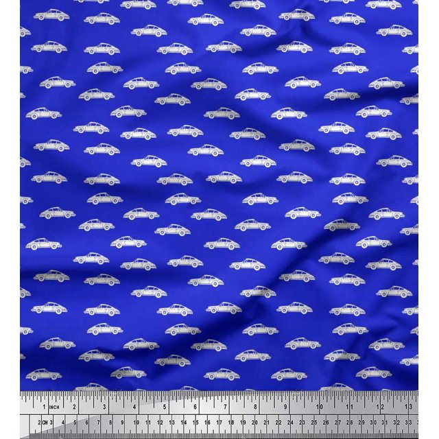 Soimoi Moss Georgette Fabric Car Transport Fabric Prints by Yard 42 Inch Wide