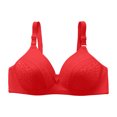 thumbnail image 1 of B91xZ Women's Push Up Wireless Bra Front Closure Plus Size Full Coverage Lace Underwire Racerback Bra,Red D, 1 of 3
