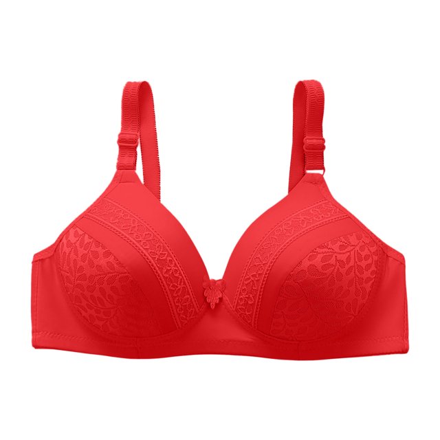 B91xZ Women's Push Up Wireless Bra Front Closure Plus Size Full Coverage Lace Underwire Racerback Bra,Red D