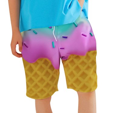 FhsagQ Boys Shorts Size 7 Athletic Boys Swim Trunks Swimwear for Kids Beach Pool Waistband Adjustable Comfortable Summer Swim Shorts with Prints Boys Shorts Size 11-12 Years