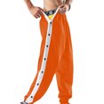 thumbnail image 3 of Faithtur Men's Tear Away Pants, Loose Fit Basketball Pants High Split Snap Button Sweatpants, 3 of 9