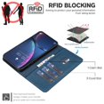 thumbnail image 3 of Wallet Case for iPhone 17 Pro RFID Blocking Flip Cover with Card Slots & Kickstand Blue, 3 of 7