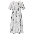 thumbnail image 4 of Robes Midi pour Femmes Mode Femmes Décontracté Aguichant Col Rond Imprimé Été Manches Courtes Poches Robe Robes pour Femmes 2023 Formel en Liquidation, 4 of 7
