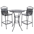 thumbnail image 1 of Sunnydaze Decor Ensemble de Chaise et Table de Bar en Fer Forgé à Volutes pour Extérieur - Noir, 1 of 6