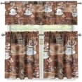 thumbnail image 3 of Coffee Theme Kitchen Curtains Window Curtains and Valances Set Farmhouse Short Tier Curtain for Kitchen Small Kitchen Decor, 3 of 5