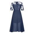 thumbnail image 4 of WTXUE Robes pour Femmes 2024, Robe Mi-Longue en Broderie Dentelle Chiffon pour Femme, Robe Simulée, Robe Bleue Femme, 1# Bleu G, 4 of 5
