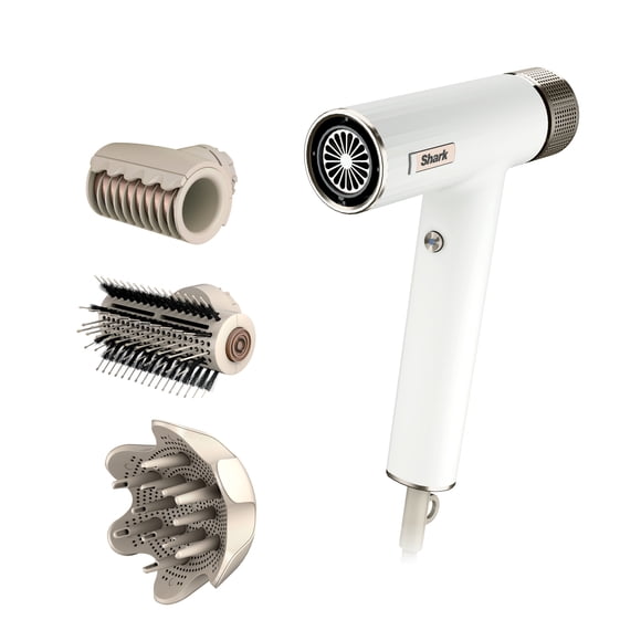 Shark SpeedStyle Finisseur RapidGloss et Séchoir à Haute Vitesse avec Suite de Coiffage et Séchage IQ, Léger, Ionique, Sans Dommage de Chaleur, Idéal pour Cheveux Bouclés et Crépus, Soie, HD332