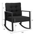 thumbnail image 3 of Costway Patio Rattan Rocker Chair Outdoor Glider Rocking Chair Cushion Lawn Black, 3 of 9