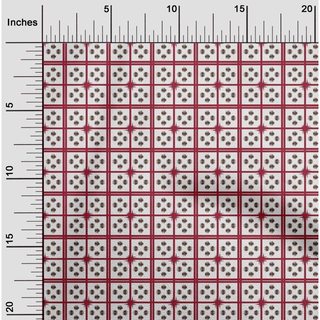oneOone Polyester Lycra Fabric Check Ikat Print Fabric By Yard 56 Inch Wide