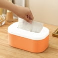 thumbnail image 4 of yulier Tissue Box Cover Plastic Tissue Holder Disposable Paper Hand Towels Napkins Face Towels Storage Box for Kitchen Bathroom Bedroom Office Tabletop Car, Orange, 4 of 6