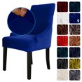 thumbnail image 1 of Amdohai Chair Cover Velvet Chair Slipcovers Removable Washable Soft Dining Chair Protector Cover Blue, 1 of 8