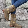 thumbnail image 3 of Western Boots Chunky Heel Embroidered Cowboy Boots Square Toe Boots for Women, 3 of 10