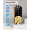 thumbnail image 2 of SMONET Smart Lock, Fingerprint Keyless Entry Door Lock Smart Deadbolt, Digital Keypad Bluetooth Electronic Biometrics for Front Door,  Auto-Lock App Control Easy to Install, GOLD, 2 of 9