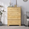 thumbnail image 2 of Better Home Products Isabela Commode à 4 Tiroirs en Bois de Pin Massif, Naturel, 2 of 8