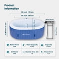 thumbnail image 2 of RELXTIME Spa Gonflable 75x47 Pouces pour 2 Personnes, Ovale, Extérieur, Portable, Bleu, 2 of 7