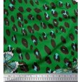 thumbnail image 1 of Soimoi Green Cotton Duck Fabric Artistic Insect & Leopard Animal Skin Decor Fabric Printed BTY 42 Inch Wide, 1 of 3