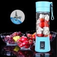 thumbnail image 1 of Mini Portable Blender USB Rechargeable Fruit Mixer Juicer 380mL Bottle (Blue), 1 of 1