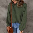 thumbnail image 4 of Blouse à Col Roulé à Manches Longues pour Femmes Automne et Hiver, Chandail Décontracté à Col Roulé pour Femmes, Hauts Unis à Manches Longues en Tricot, 4 of 8