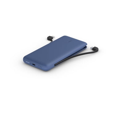 Belkin BoostCharge Plus - Banque d'Alimentation - 10000 mAh - 23 Watts - Charge Rapide - 2 Connecteurs de Sortie (Lightning, USB-C 24 Broches) - Bleu Minuit