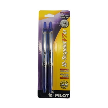 Pilot Hi-Tecpoint RT Retractable Rollerball Pens, 0.7mm, Blue Ink, 2 Pack