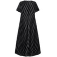 thumbnail image 4 of Fridja Robes Maxi à Manches Courtes Amples pour Femmes Grande Taille avec Poches et Imprimé à Pois, 4 of 6