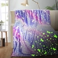 thumbnail image 1 of TEHALK Couverture Licorne Personnalisée pour Filles, Phosphorescente, Molleton 30"x40 Pouces, 1 of 6