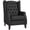 Black, variant on HOMCOM Button Tufted Accent Chair, Faux Leather Armchair, Brown