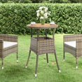 thumbnail image 1 of vidaXL Garden Table Ø60x75 cm Acacia Wood and Poly Rattan Grey, 1 of 4