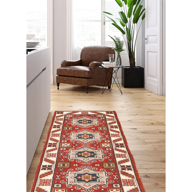 ECARPETGALLERY 100% Wool Traditional Indoor Area Rug for Entrance, Bedroom, Living Room and Dining Room
