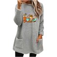 thumbnail image 2 of Costumes d'Halloween pour Femmes, Blouse à Manches Longues, Col Rond, Ample, Imprimée, avec Poche, Chaude, pour l'Hiver, en Liquidation, 2 of 4