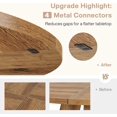 thumbnail image 5 of Tribesigns 47-Inch Round Wooden Conference Table for 4-6 People, Modern Meeting Room Table with Thick Tabletop, Wood Base, and Adjustable Foot Pads, Brown, 5 of 5