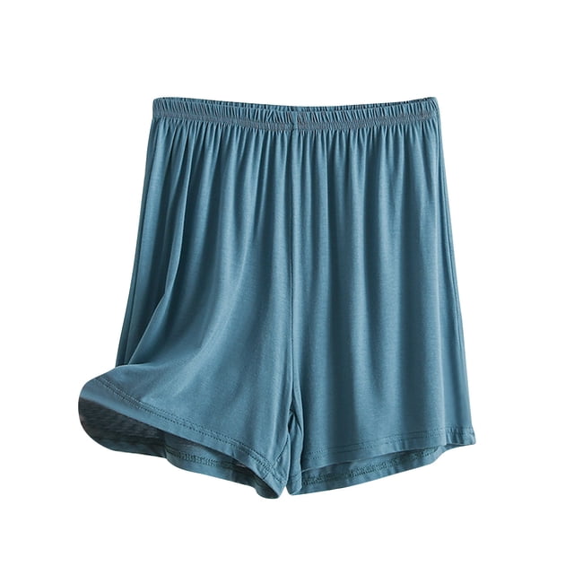 Timegard Womens Lounge Shorts Elastic Waist Solid Color Comfy Summer Casual Workout Half Trousers