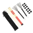 thumbnail image 2 of Brosse à Tambour, Texture Suffisante Pratique Rouille Complète Fil d'Acier en Caoutchouc et Bambou pour Atelier de Réparation d'Instruments de Musique pour Débutants Pratique M02763 Noir, 2 of 8