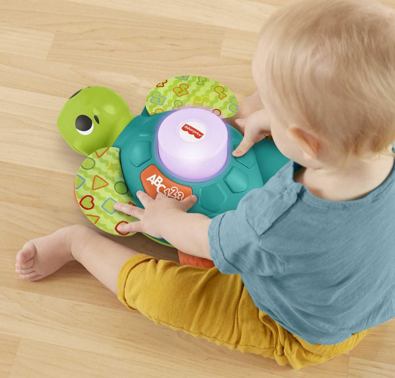 Fisher-Price Linkimals Sit-to-Crawl Sea Turtle Interactive Learning Toy with Rolling Motion for Infants