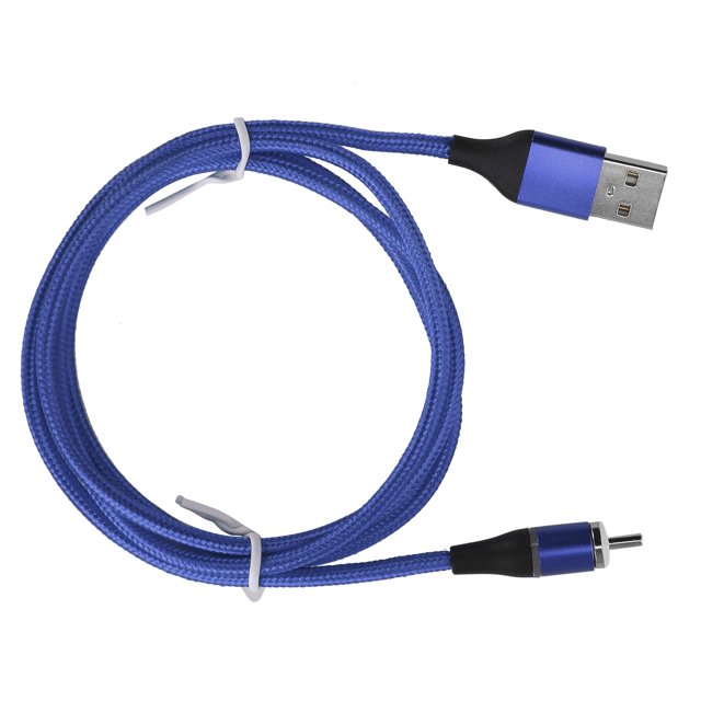 Nylon Braided Fast Charging Cable Multi Magnetic Plug Charging Cable 3 In 1 Nylon Braided Magnetic 5A Super Fast Charging Cable For IOS/Type C/Micro USB PortsBlue
