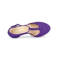 thumbnail image 4 of BLISSFUL STEP Chaussures pour Femmes Bout Rond Talon Aiguille Sandales à Bride en T Violet 9, 4 of 7