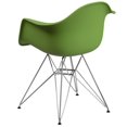 thumbnail image 2 of 2 pièces Chaise de la série Alonza en plastique vert avec base chromée, 2 of 8