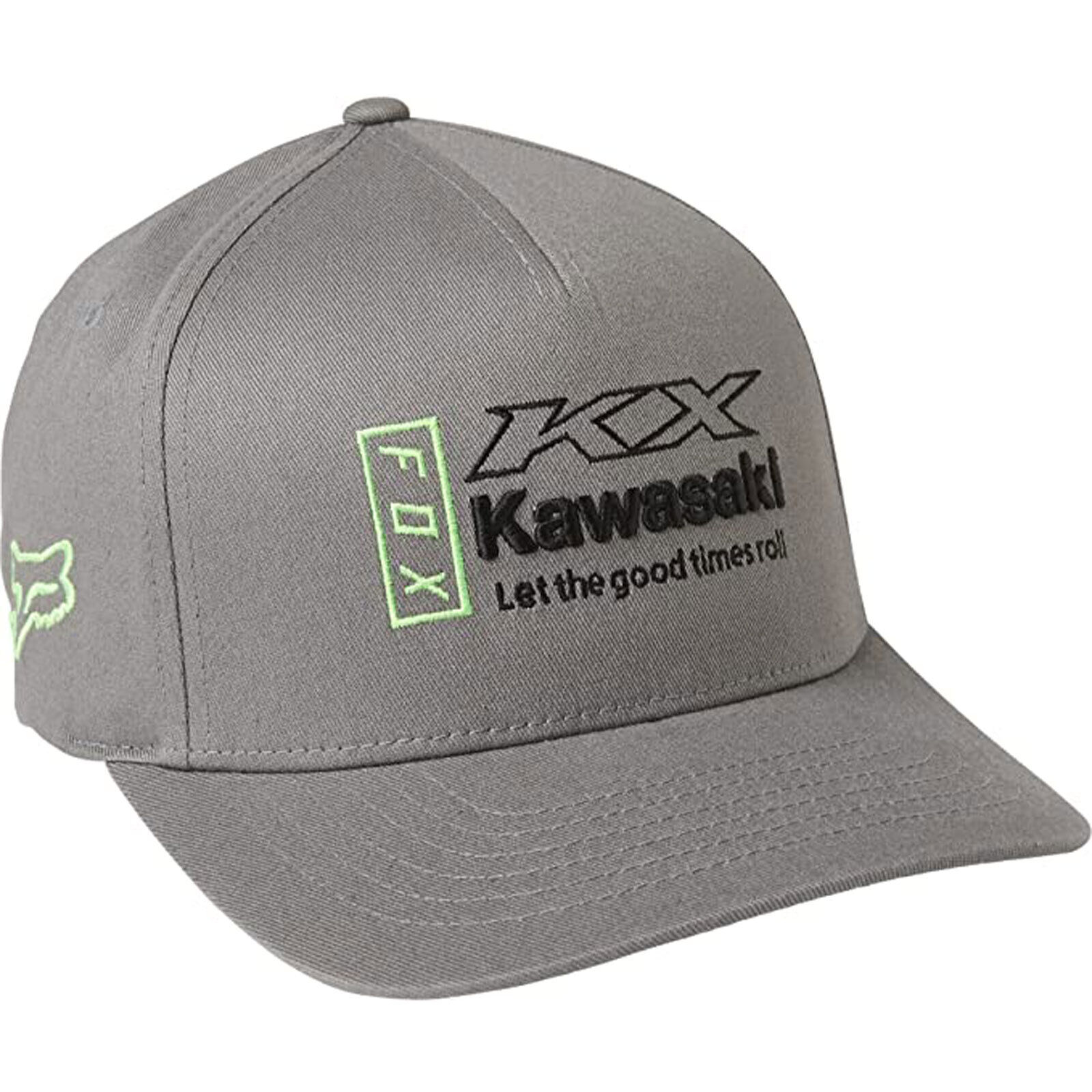 Fox Racing Chapeau Flexfit Homme x Kawasaki Gris Étain Petit/moyen