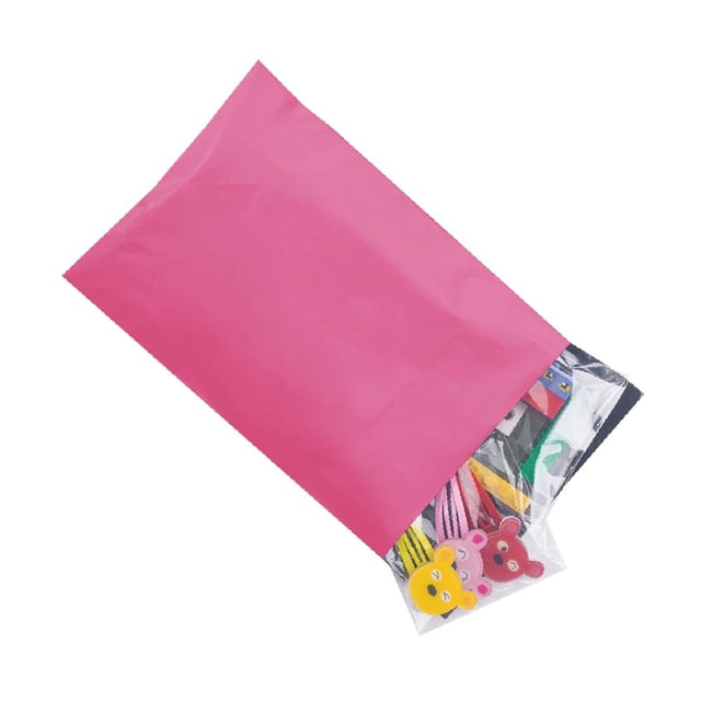 WiiGreen 300 PCS 5x7 inch Poly Mailers Shipping Envelopes Packaging Bags, Hot Pink
